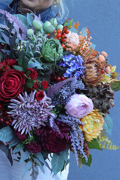 Kolorowe Niebo, komplet dekoracji nagrobnych, kompozycja + wieniec