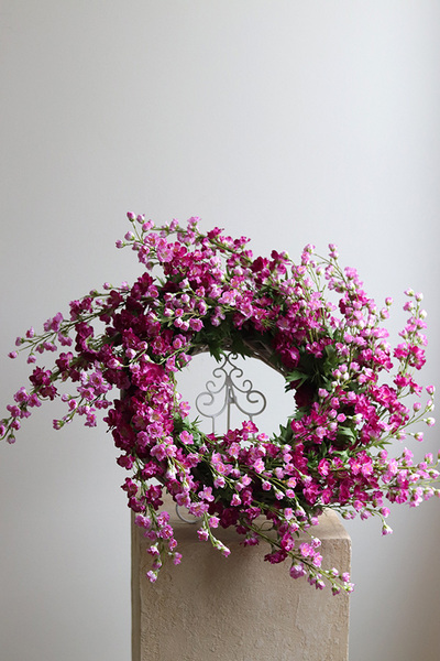 Pink FLowers 2, różowy wianek na drzwi