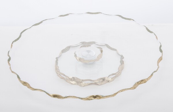 patera obrotowa / patera z obrotowym talerzem, wym.4.5x33x33cm