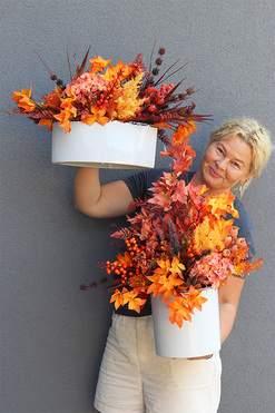 Autumno Figaro, jesienna kompozycja w naczyniu, wys.60cm