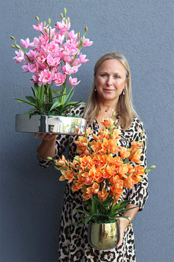 Barbie Manfredo, sztuczny storczyk w doniczce, wys.60cm