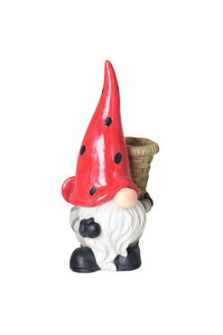 Garden Gnome, krasnal ogrodowy z doniczką, czerwony, wys.45.5cm