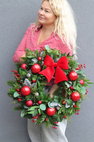 Apart Christmas Exclusive 3, świąteczny wianek z kokardą