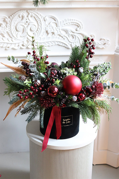 Bordo Lux, flowerbox świąteczny	