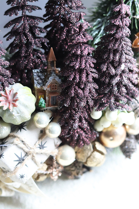 Brokatowy Las, wianek świąteczny