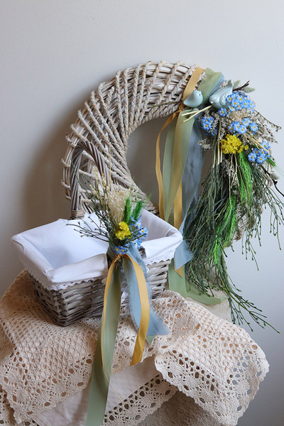 Pod Sikorką, dekorowany koszyczek wielkanocny