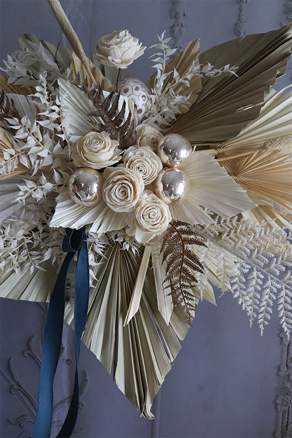 Deluxe Silver Boho, dekoracja świąteczna z suszu na florecie