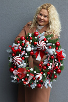 Red House Lollypop, świąteczny wianek dekoracyjny