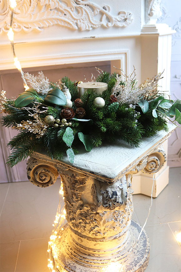 Złoty Czas, bożonarodzeniowy stroik ze świecą