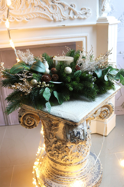 Złoty Czas, bożonarodzeniowy stroik ze świecą