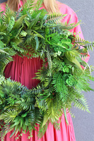 Zieleń Dokoła, zielony wianek na drzwi z sukulentami