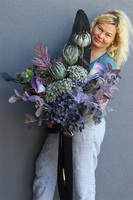 Mortario Violet 2, duży nowoczesny bukiet nagrobny