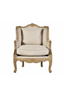 Classic, fotel duży uszak lniane obicie