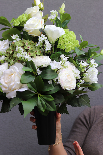 Lolonia, wysokiej jakości bukiet nagrobny we wkładzie premium, wym.58cm