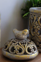 Bird Collection Gold B, ceramiczny ażurowy lampion