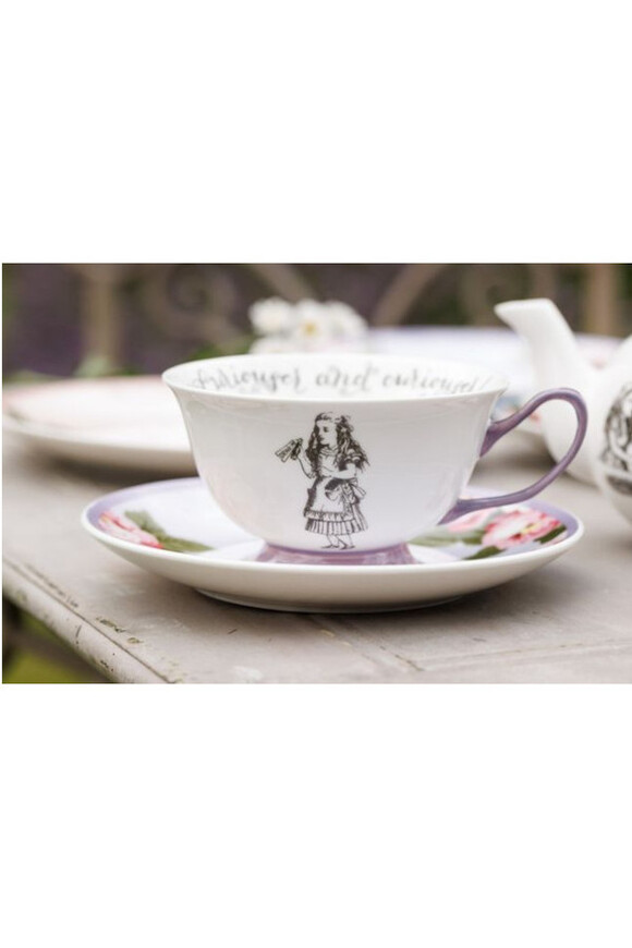 Alice in Wonderland, filiżanka ze spodkiem kolorowa