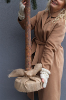 Zielona Panna LED 2, wysoka choinka sztuczna w jucie