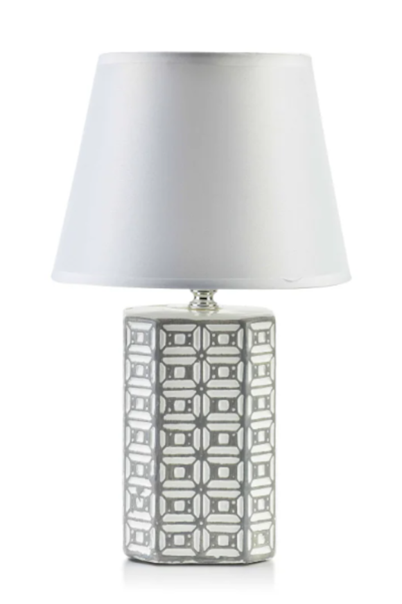 lampa stołowa z ceramiczną podstawą, Letti Grey wys.32cm
