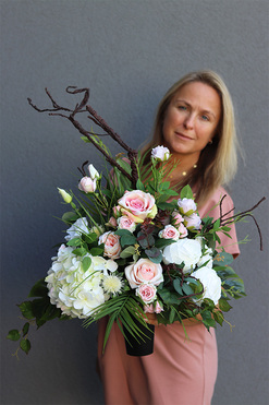 Rosanita, bukiet nagrobny we wkładzie, dł.50cm