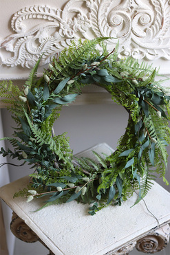 Zielona Wiosna, wianek z baziami, śr.35cm