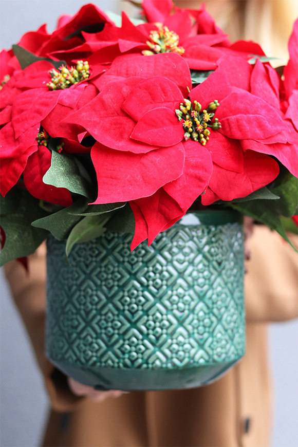 Gwiazda Betlejemska Turkus, wysokiej jakości sztuczna roślina