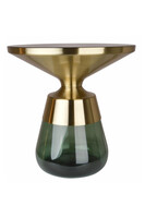 Entre, stolik kawowy ze szklaną podstawą, zielony