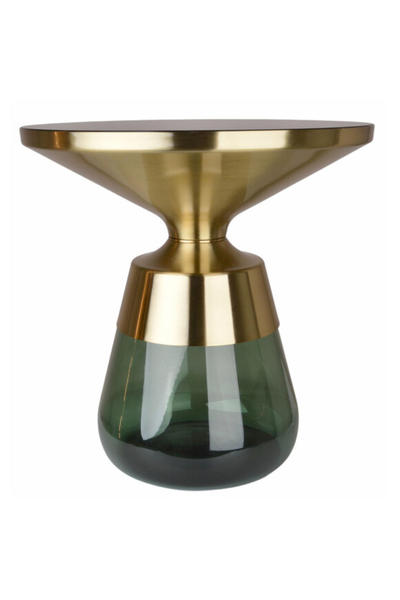 Entre, stolik kawowy ze szklaną podstawą, zielony