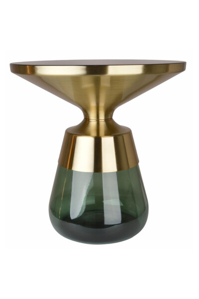 Entre, stolik kawowy ze szklaną podstawą, zielony