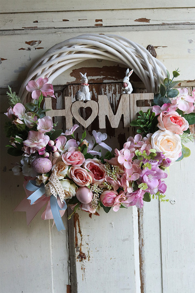 Home Easter, wielkanocny wianek na drzwi, śr.34cm