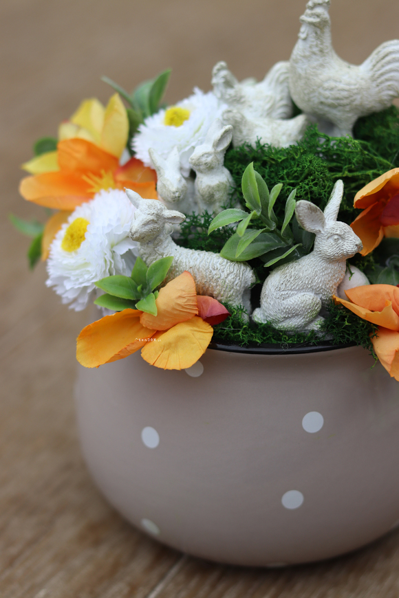 kompozycja w naczyniu, Wielkanocna Zagroda Yellow, wym.20x16cm