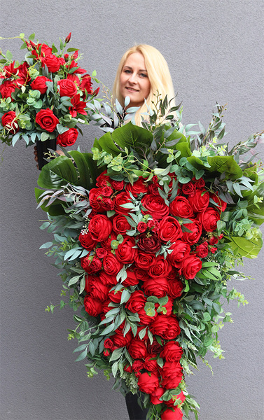 Czerwona Łuna, wiązanka nagrobna, dł.130cm