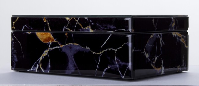 Stone Glamour A, szklane puzderko / szkatułka na drobiazgi, wym.10x26x18.5cm