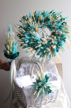 Turkusowa Wielkanoc, komplet dekoracji wielkanocnych, 3w1