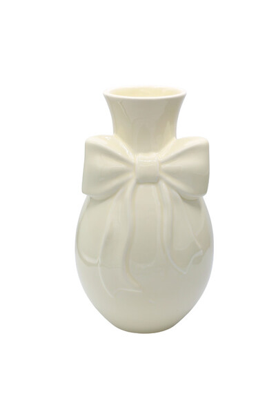 Kokarda Beige, wazon ceramiczny z kokardą