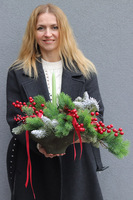 Świąteczna Magia, klasyczny stroik świąteczny, wym.35x60x33cm