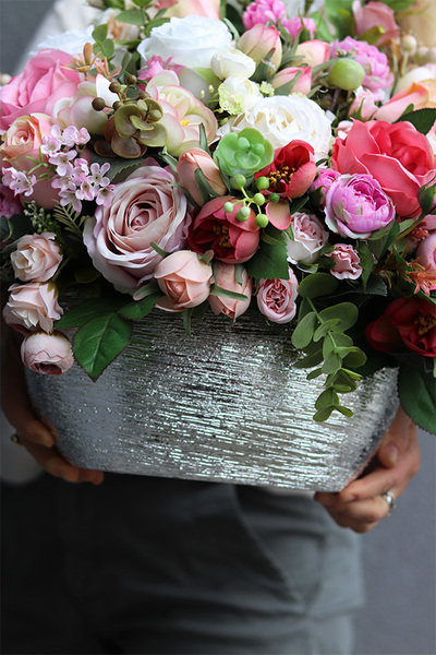 Helita Pink, kompozycja nagrobna w naczyniu