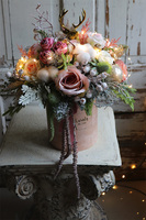 Beigenata 2 LED, flowerbox świąteczny z bawełną