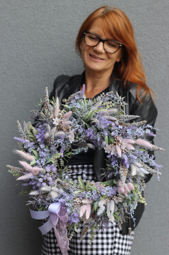 Lavendula, wianek dekoracyjny z lawendą, śr.44cm