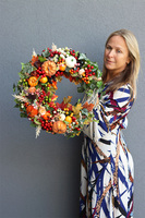 Jesień w Domu Big 2, jesienny wianek z dyniami