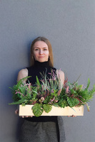 Pink Steel Modern, sukulenty w stalowej donicy