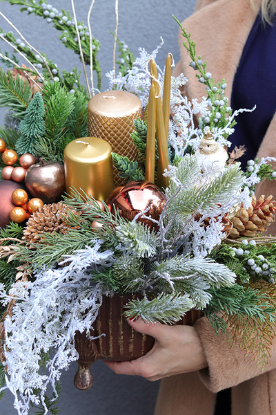 Amber Eve, złoty stroik świąteczny