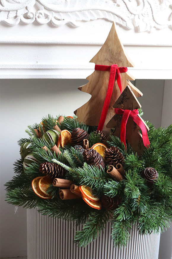 Naturalness, świąteczny stroik na plastrze drewna