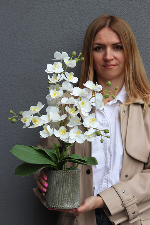 Kulena Tall 3, gumowy storczyk w etno donicy