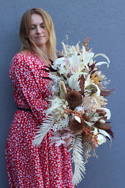 La Guel Autumn, kompozycja kwiatowa na długi blat, wym.32x100x34cm