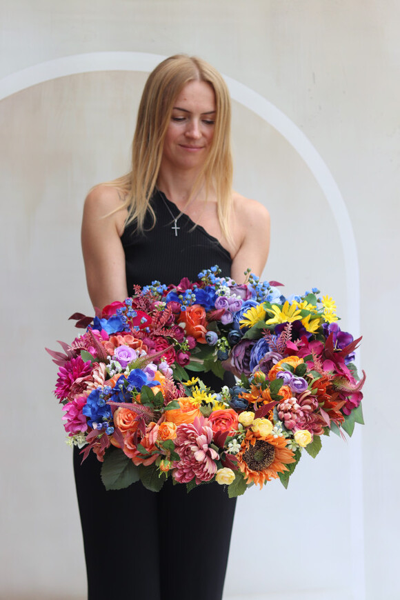 Bella Estate, tęczowy wianek kwiatowy