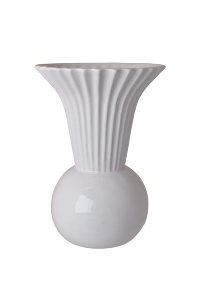Lilith, ceramiczny wazon, biały, wym.18x18x25cm