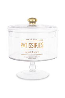  Sweets&Treats, szklana bomboniera na nodze F, wym.20.5x18.5x18.5cm