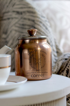 Brassy, pojemnik puszka na kawę z grawerem OUTLET, wys.13cm