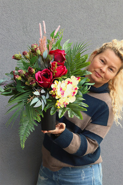 Angelo Bordo, bukiet nagrobny we wkładzie, dł.46cm