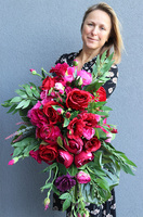 Yrena Fuksja, ciemno-różowy bukiet nagrobny, dł.70cm